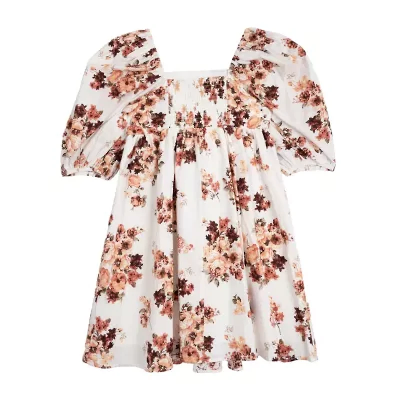 Rare Editions Big Kid Girls 3/4 Sleeve Puffed A-Line Dress