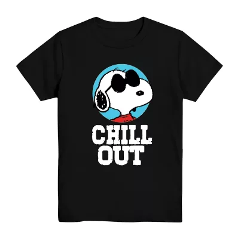 Little & Big Kid Boys Crew Neck Short Sleeve Regular Fit Snoopy Graphic T-Shirt