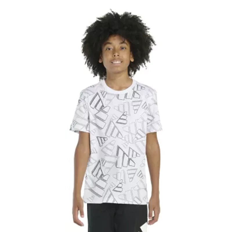 adidas Big Kid Boys Crew Neck Short Sleeve Regular Fit Graphic T-Shirt