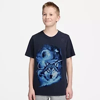 Nike Club Big Kid Unisex Crew Neck Short Sleeve Classic Fit Graphic T-Shirt