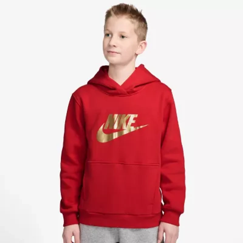 Nike Club Big Kid Unisex Long Sleeve Fleece Active Hoodie