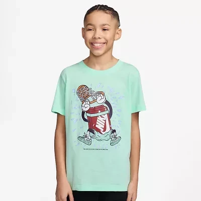Nike Club Big Kid Unisex Crew Neck Short Sleeve Regular Fit Graphic T-Shirt