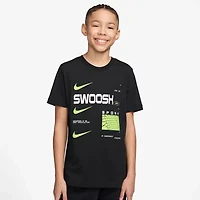 Nike Club Swoosh Big Kid Unisex Crew Neck Short Sleeve Classic Fit Graphic T-Shirt