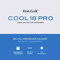 Haggar Cool 18 Pro Mens 7" Mid Rise Stretch Fabric Moisture Wicking Quick Dry Golf Short