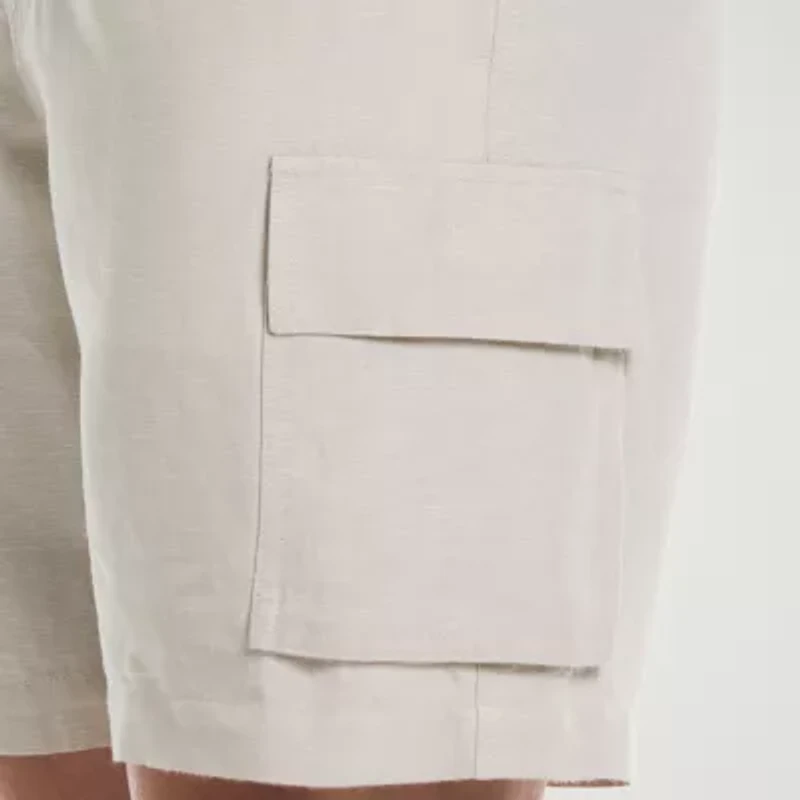 Cubavera Drawstring Mens 8" Mid Rise Cargo Short