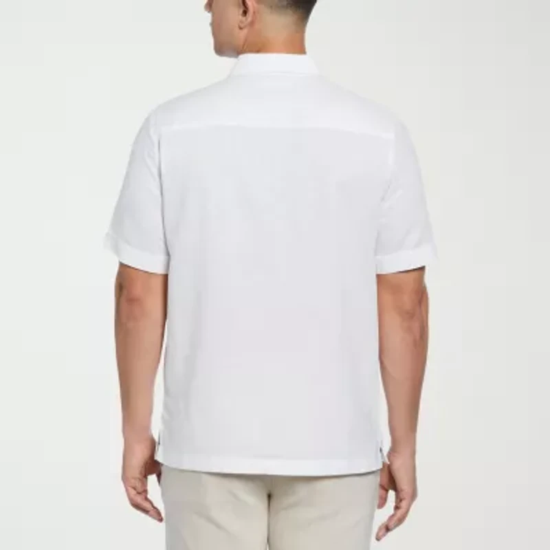 Cubavera Embroidered Mens Short Sleeve Regular Fit Button-Down Shirt