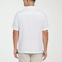 Cubavera Embroidered Mens Short Sleeve Regular Fit Button-Down Shirt