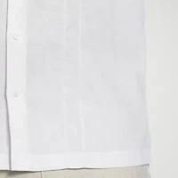 Cubavera Embroidered Mens Short Sleeve Regular Fit Button-Down Shirt