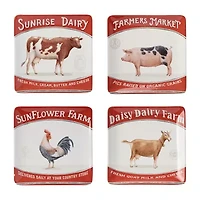 Certified International Vintage Farm 4-pc. Ceramic Salad Plate