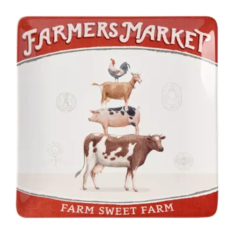 Certified International Vintage Farm Ceramic Serving Platter