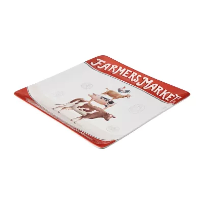 Certified International Vintage Farm Ceramic Serving Platter