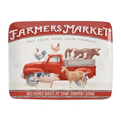 Certified International Vintage Farm Ceramic Serving Platter