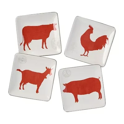 Certified International Vintage Farm 4-pc. Ceramic Appetizer Plate