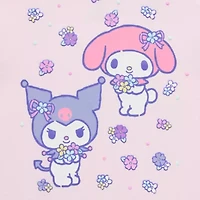 My Melody And Kuromi Boyfriend Womens Crew Neck Short Sleeve Loose Fit Hello Kitty Juniors Graphic T-Shirt