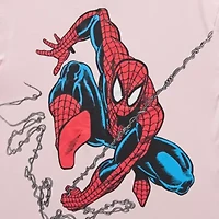 Womens Crew Neck Short Sleeve Regular Fit Spiderman Juniors Graphic T-Shirt