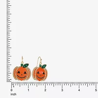 Bijoux Bar Gold Tone Pumpkin Womens Glass Drop Earrings