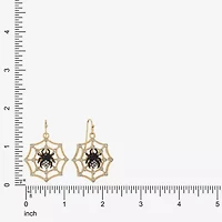 Bijoux Bar Gold Tone Spider Web Womens Glass Drop Earrings