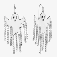 Bijoux Bar Silver Tone Ghost Womens Glass Drop Earrings