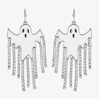 Bijoux Bar Silver Tone Ghost Womens Glass Drop Earrings