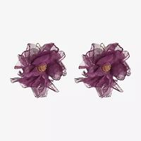 Bijoux Bar Gold Tone Womens Flower Drop Earrings