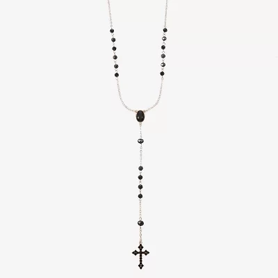 Bijoux Bar Gold Tone Womens Black Glass 24 Inch Y Necklace