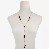 Bijoux Bar Gold Tone Womens Black Glass 24 Inch Y Necklace