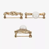 Bijoux Bar Gold Tone Glass Brooch