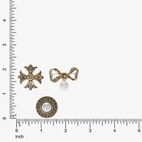 Bijoux Bar Gold Tone Glass Brooch
