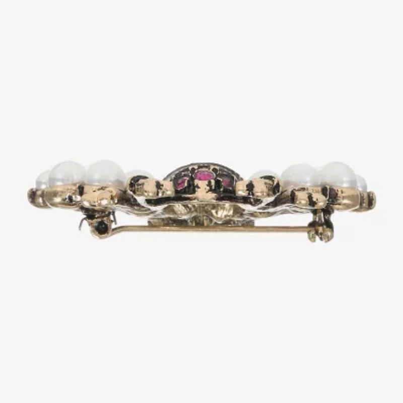 Bijoux Bar Gold Tone Bee Multi Color Glass Brooch