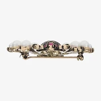 Bijoux Bar Gold Tone Bee Multi Color Glass Brooch