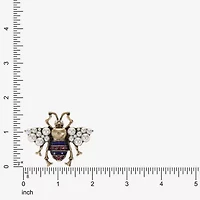 Bijoux Bar Gold Tone Bee Multi Color Glass Brooch