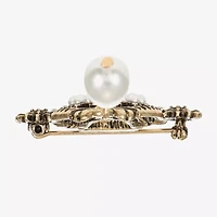 Bijoux Bar Gold Tone Purple Glass Brooch