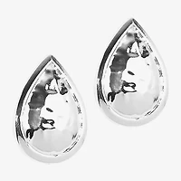 Bold Elements Silver Tone 1 1/4 Inch Stud Earrings