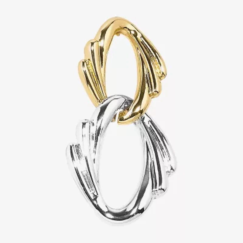 Bold Elements Two Tone Womens Drop Earrings
