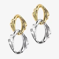 Bold Elements Two Tone Womens Drop Earrings