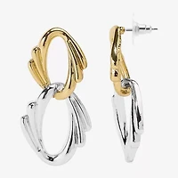 Bold Elements Two Tone Womens Drop Earrings