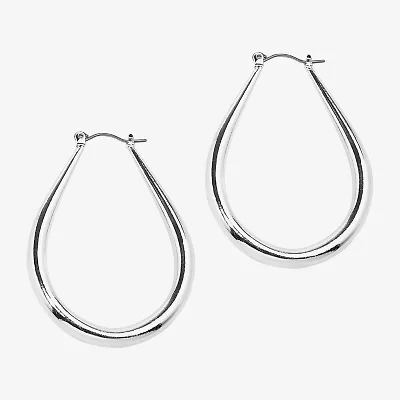 Bold Elements Silver Tone Womens 2 1/4 Inch Hoop Earrings