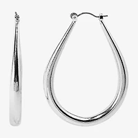 Bold Elements Silver Tone Womens 2 1/4 Inch Hoop Earrings