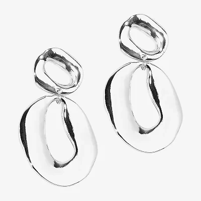 Bold Elements Silver Tone Womens Drop Earrings