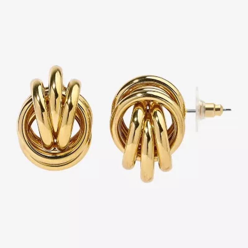 Bold Elements Gold Tone 1 1/4 Inch Stud Earrings