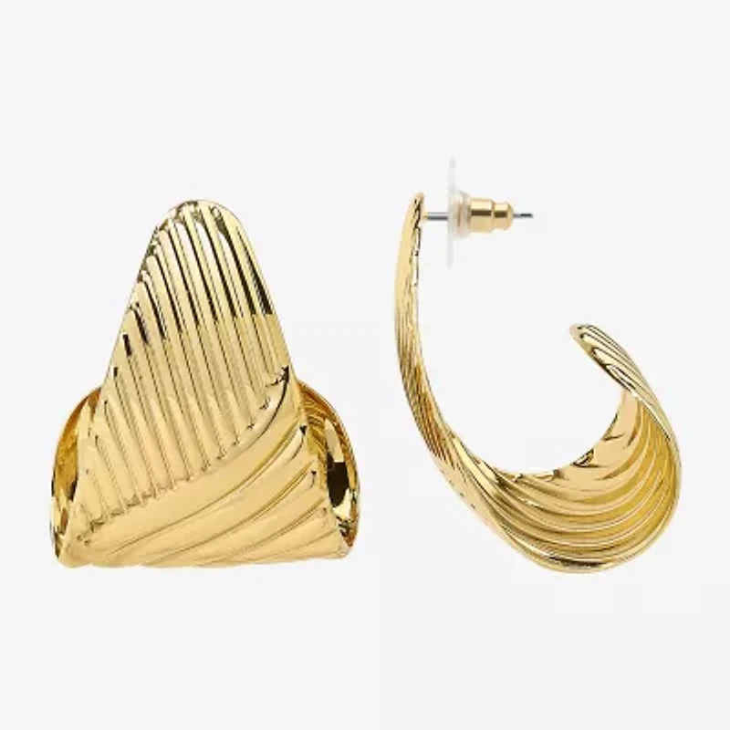 Bold Elements Gold Tone Womens 1 3/4 Inch Hoop Earrings