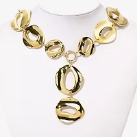 Bold Elements Gold Tone Womens 18 Inch Statement Necklace