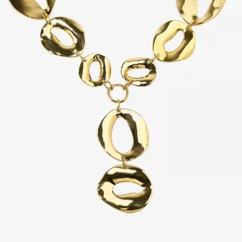 Bold Elements Gold Tone Womens 18 Inch Statement Necklace