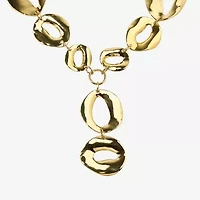 Bold Elements Gold Tone Womens 18 Inch Statement Necklace