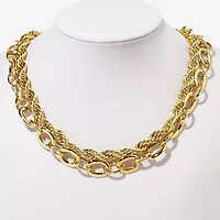 Bold Elements Gold Tone Womens 24 Inch Link Chain Necklace