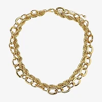 Bold Elements Gold Tone Womens Inch Link Chain Necklace