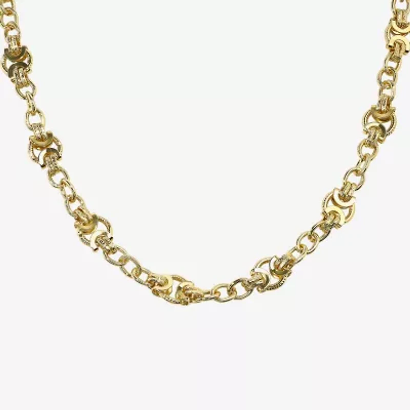 Bold Elements Gold Tone Womens 14K Gold Over Brass 36 Inch Link Chain Necklace