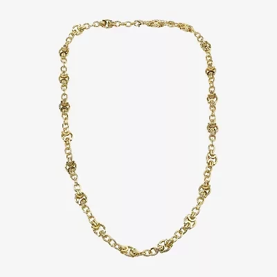 Bold Elements Gold Tone Womens 14K Gold Over Brass 36 Inch Link Chain Necklace