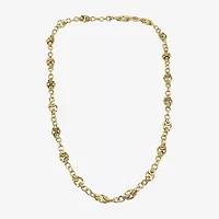 Bold Elements Gold Tone Womens 14K Gold Over Brass 36 Inch Link Chain Necklace