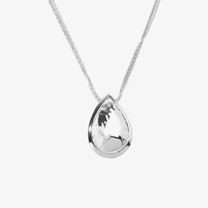 Bold Elements Silver Tone Womens 18 Inch Pendant Necklace